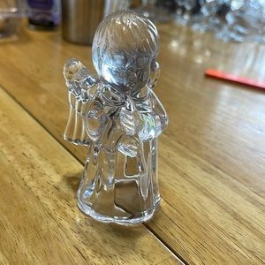 Crystal angel small candle holder 4”